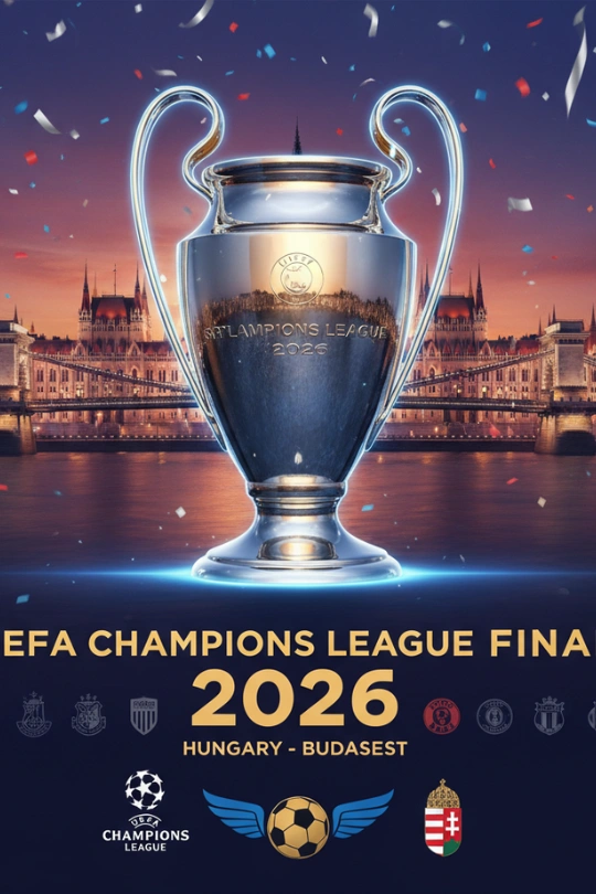 UEFA Champions League live football poster in 4K
