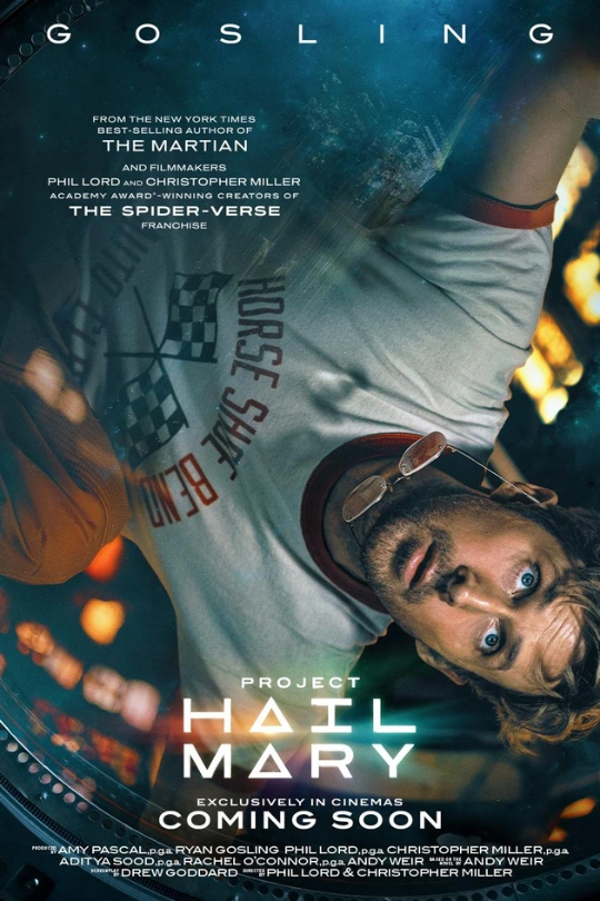 Project Hail Mary sci-fi movie poster starring Ryan Gosling in 4K