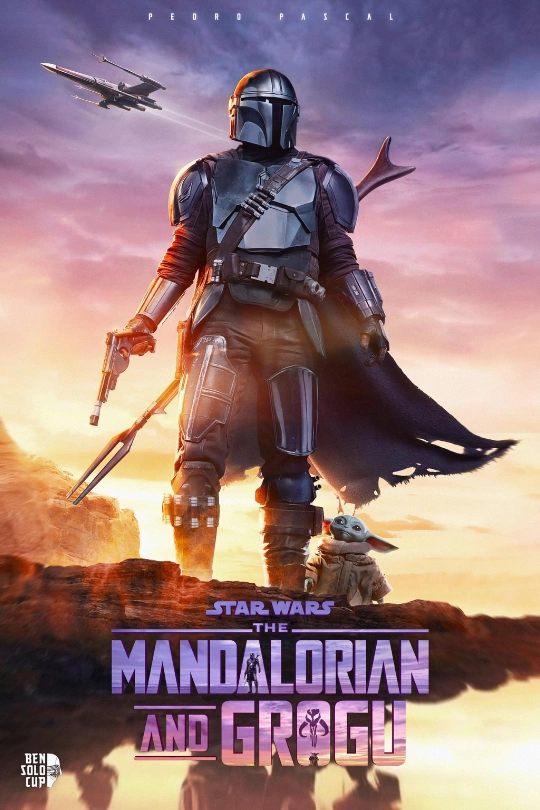 The Mandalorian and Grogu Star Wars movie poster in 4K